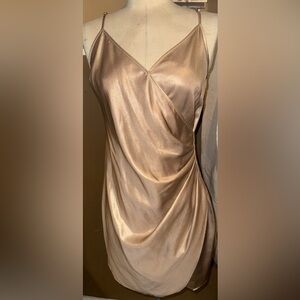BCBG One Shoulder Gold Dress